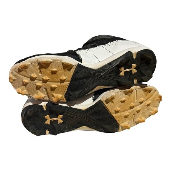 Under Armour Harper 7 RM Baseball Cleats Men's Size 14 Black White Gold Sneakers - Picture 8 of 8